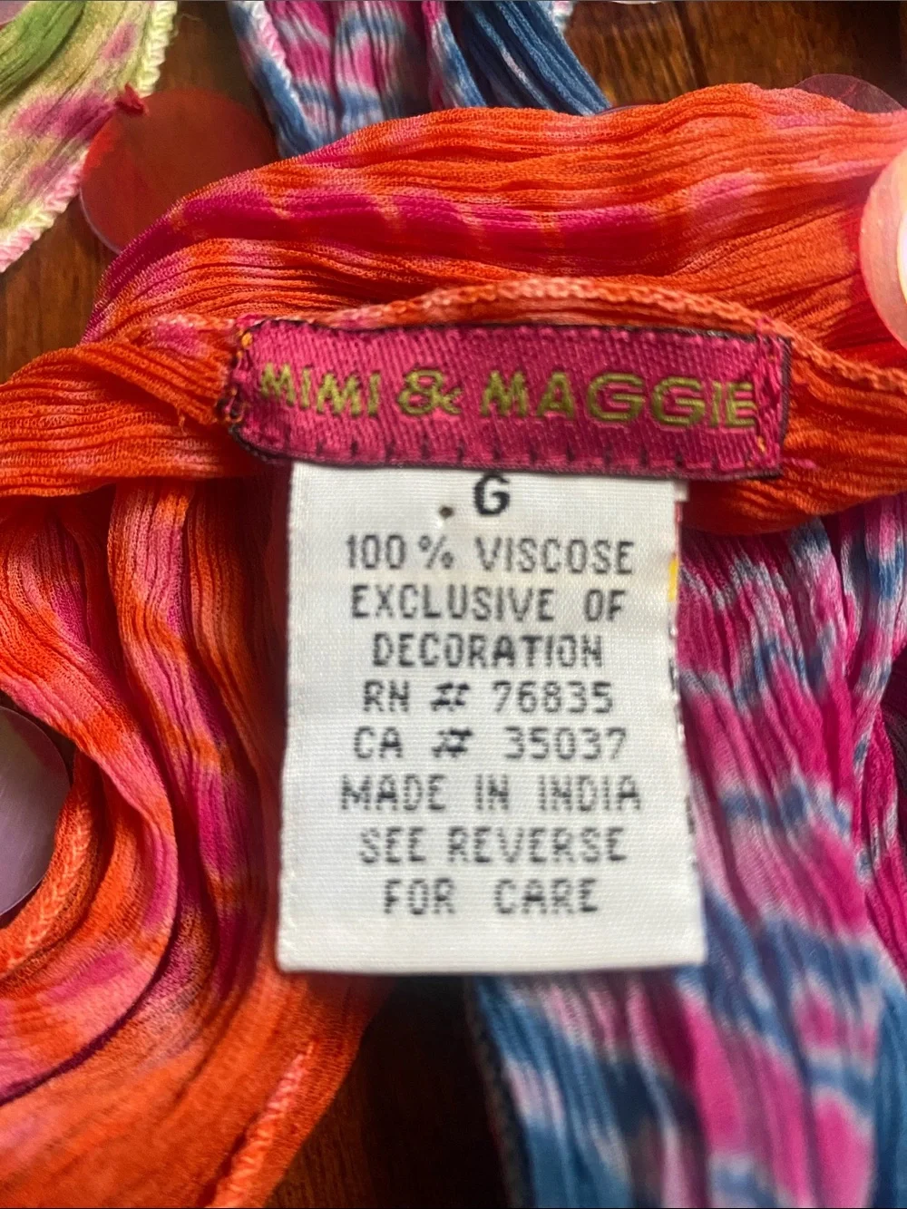 Mimi & Maggie Vibrant Rainbow Tie-Dye Pattern Viscose Scarf Belt